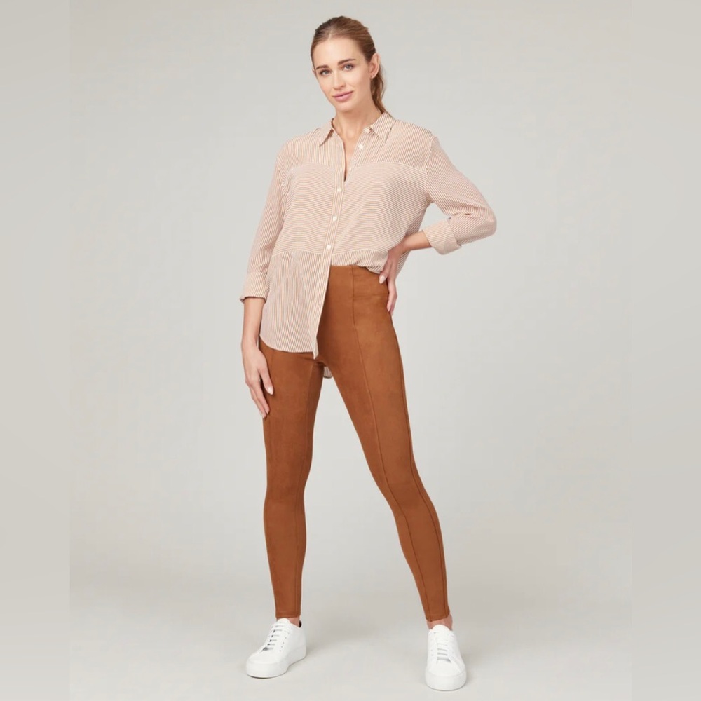 NWT SPANX Faux Suede Leggings Rich Caramel SP